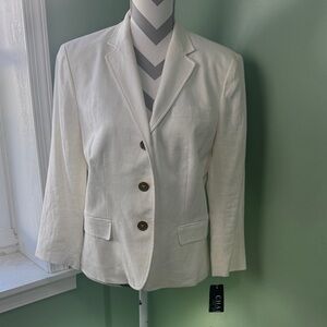 NWT Chaps Cream linen Blazer large